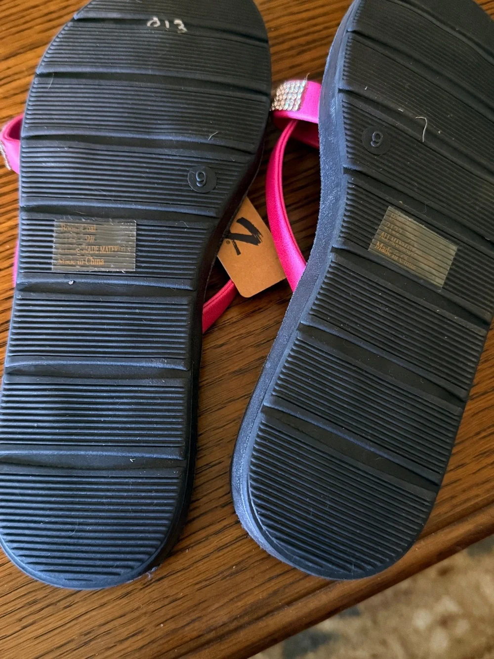 Sparkling Pink Rhinestone Flip Flop Sandals by SEVEN